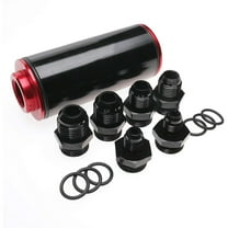 100 Micron Inline Fuel Filter w/ 6AN 8AN 10AN Fitting E85 Adapter Fuel Filter