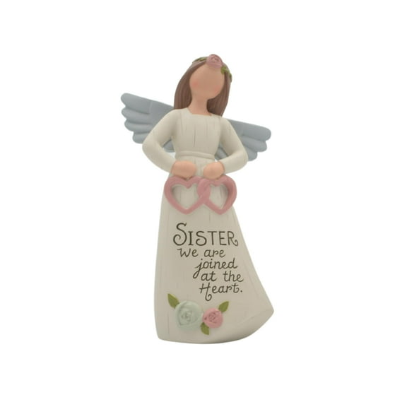 Blossom Bucket Graceful Sentiments Angel - Sister, 5-inch Height, White, Resin, Figurine, Home Decor