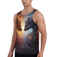 thumbnail image 2 of Daiia Red And White Beast Printed Men's Quick Dry Fit Muscle Tank Top Slim-Fit Tank Workout Tank Top Lightweight Sports Tank Top-, 2 of 7