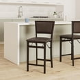 thumbnail image 2 of Riverbay Furniture Wood 24" Pad Back Folding Counter Stool in Chocolate, 2 of 9