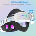 thumbnail image 4 of Headband for Meta Quest 3S, VR Replacement Strap with 12000mAh Battery, Enhance Comfort and Extend Play Time, with RGB Lights, for Quest 3S VR Headset-White 1, 4 of 9