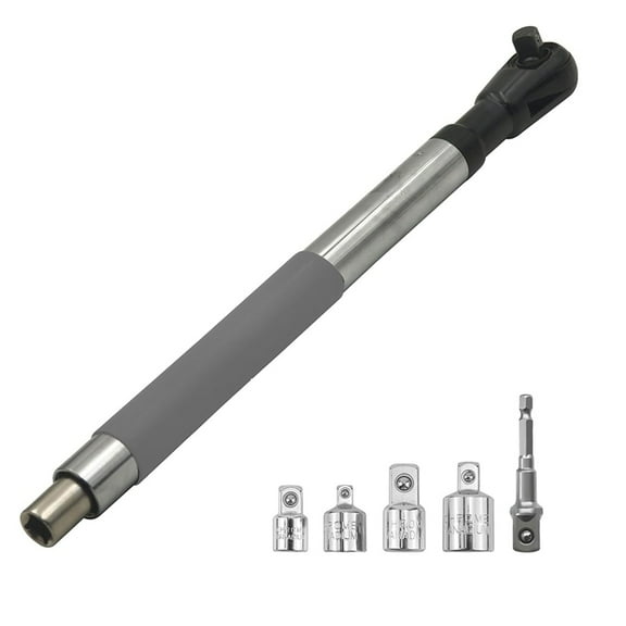 Offset Extension Wrench Impact, Electric Ratchet Wrench, Chain Drive Wrench Extender for 1/2In Sockets Includes Adapters,As Shown
