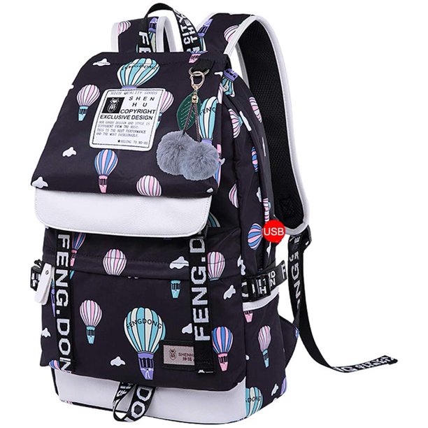 QWZNDZGR Girls' Middle School Students Outdoor Bookbag Daypack Backpack ...