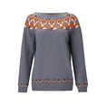 thumbnail image 6 of LEKDFST Fair Isle Pullover Sweaters for Women Casual Leopard Print Knitted Fall Sweaters Long Sleeve Crew Neck Jumper Tops Orange M, 6 of 8