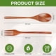 thumbnail image 3 of 8Pcs Wooden Spoons Forks Set, Japanese Style Wooden Utensil Set, Handmade Kitchen Spoon, Reusable Travel Flatware Set B, 3 of 5