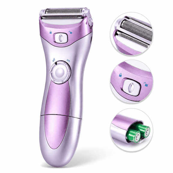 Artrylin Electric Razor for Women - Painless Women Shaver Hair Remover for Face, Legs and Underarm, Portable Bikini Trimmer Wet and Dry Cordless Waterproof Lady Hair Removal,Purple