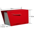 thumbnail image 2 of Mailbox Duraline Extra Large Mailbox-Extra Large Mailboxes for Outside with Stainless Steel Hinges -Ultra-Durable Mailbox, Vandalproof Thick Puck Board Plastic, Black (Modern Red), 2 of 3