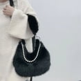 thumbnail image 4 of Sweet Cool Faux Fur Women's Shoulder Bag Solid Color Plush Female Chain Underarm Bags Simple Winter Female Fluffy Hobos Handbags, 4 of 6