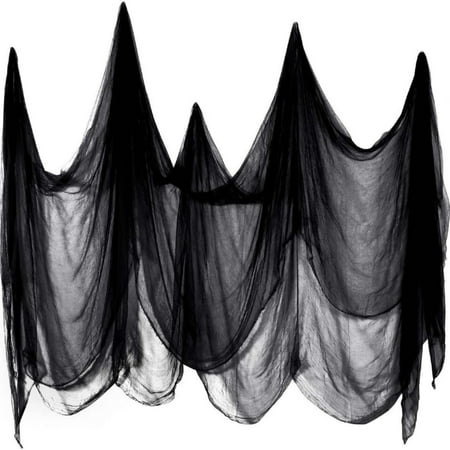 

Deals!!!Halloween Scary Cloth Decorations Scary Cheesecloth Cotton Muslin Cloths For Halloween Party Indoor/Outdoor Scary House Doors (Black 200 X 500 Cm) Halloween decorations Black