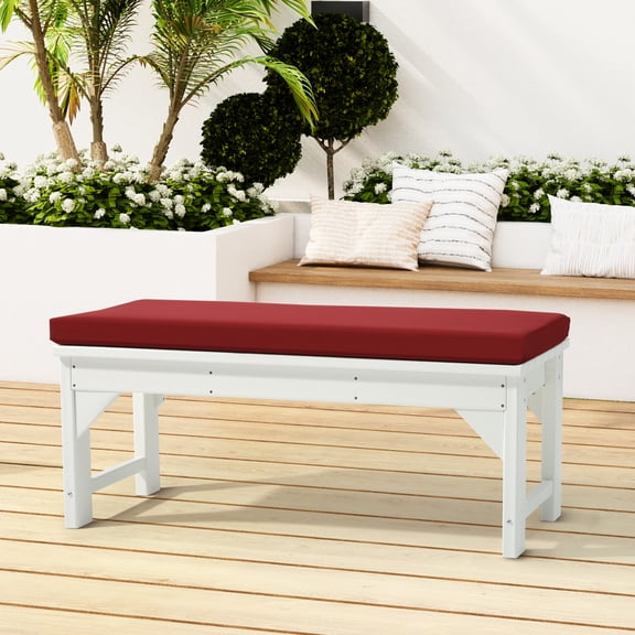 Costaelm Harmony Outdoor Patio Bench Seat Cushion, 43 x 18, Red