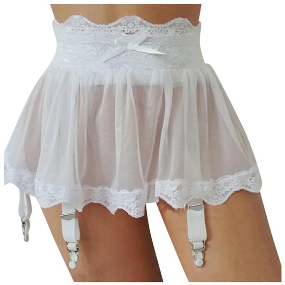 KTMKH Women Dress Lingerie Plus Size Bandage Garter Stocking Suspenders Garter Belt Lace Mesh Female Hot Skirt Underwear