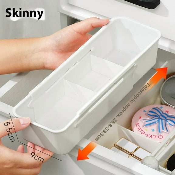 Expandable Storage Drawer Organizers – Adjustable Sliding Storage with Dividers for Kitchen, Bathroom, and Makeup Organization (1PCS-S)
