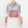 thumbnail image 4 of XIAOCHA Womens Cropped Hoodies Color Block Letter Graphic Hoodies Streetwear Casual Long Sleeves Top, 4 of 4
