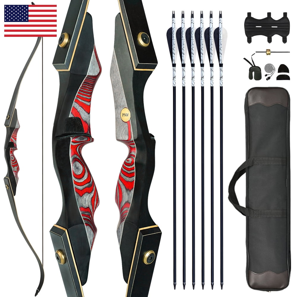 PMZ Coral Snake Takedown Recurve Bow Set 60 Wood Bamboo 25lbs Right Hand