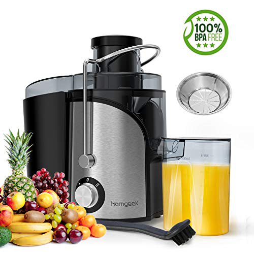 Homgeek Juicer Extractor, Centrifugal Juicer with Wide Mouth, Dual