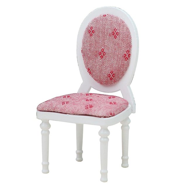 Mini muebles para casa de muñecas, modelo de microescena para sala de estar, silla de madera moderna