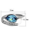 thumbnail image 4 of Womans Silver Aquamarine Ring Anillo Para Mujer Stainless Steel Ring with Top Grade Crystal in Sea Blue Milan, 4 of 4