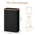 thumbnail image 4 of Cesto de ropa Vincona Slim con tapa, 75 L, tela Oxford negra, 4 of 8