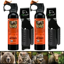 UDAP 15DCH Pepper Power Magnum Bear, Mountina Lion, Coyote, Moose & Dog Pepper Spray with Griz Guard Holster, 40 Foot Spray 9.2 oz, 2 Pack
