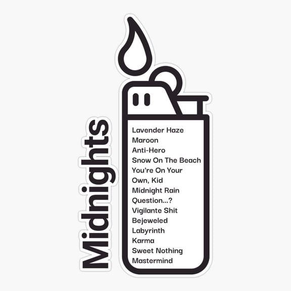 Midnight Music Album Inspired Sticker