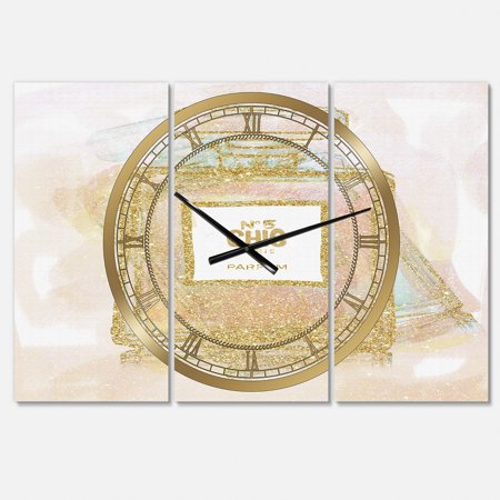 Designart 'Chic Nr 5 Paris Parfum I' Large Fashion Wall Clock