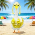 thumbnail image 2 of 2026 New Beach Day Goose Outfit for 23" Porch Goose Statue, Fun Yellow Polka Dot Bikini with Sunglasses & Straw Hat, Fade-Resistant Outdoor Garden Lawn Yard Summer Decor, 2 of 5