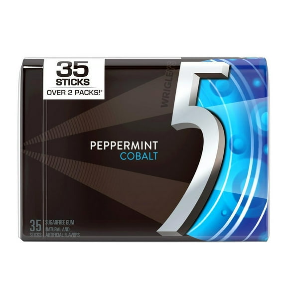 Wrigley's 5 Peppermint Cobalt Sugarfree Gum (Pack of 12)