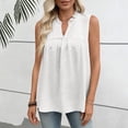 thumbnail image 6 of FDGIU Women's Ruffle V Neck Eyelet Sleeveless Tank Top, Loose Babydoll Curved Hem Summer Casual Camisole Blouse, 6 of 8