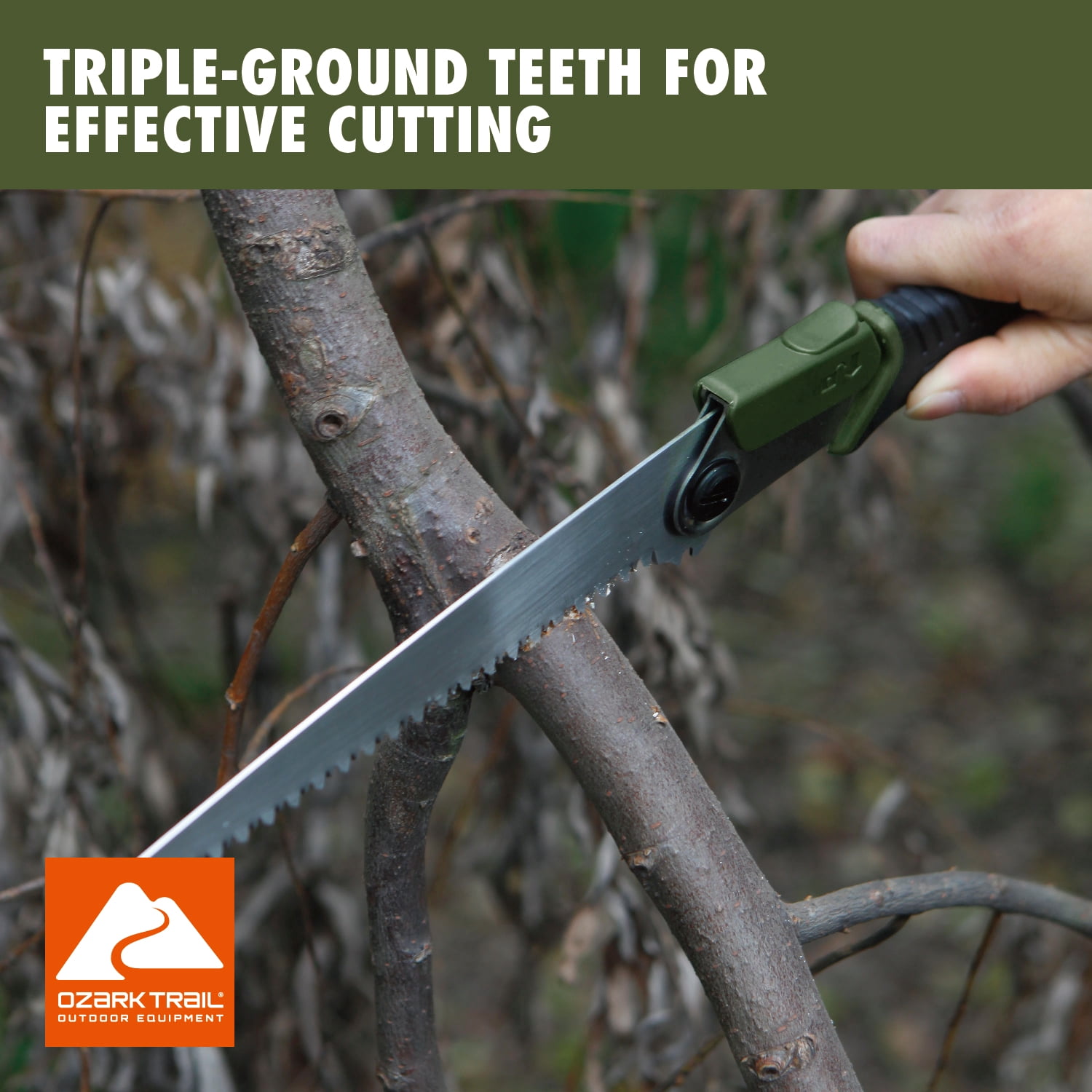 Ozark Trail 7-inch Stainless Steel Folding Handsaw, Silver, New