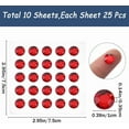 thumbnail image 2 of 250PCS Red Self Adhesive Acrylic Rhinestones 10mm Plastic Round Face Eyes Gems Stick on Body Hair Jewels, 2 of 9