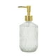 thumbnail image 1 of Dispensador de Jabón de Grano de Bambú de Fondo Redondo Único de 1 Pc 13.53oz Transparente Tono Dorado, 1 of 1