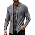 thumbnail image 2 of Men's Cardigan Sweater Shawl Collar Casual Knit Open Front Sweaters, 2 of 8