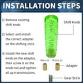 thumbnail image 7 of Unique Bargains Car Shift Knob, Universal for Automatic and Manual Vehicle Gear Shifter Knob W/ 2 Adapter Acrylic, 1 Set Green 15cm, 7 of 7