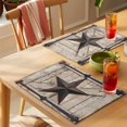 thumbnail image 4 of Texas Star Vintage Placemats Set of 4 Brown Khaki Wooden Retro Art Place Mats Indoor Wipeable Table Mats Washable Cloth Dining Table Placemats for Kitchen Holiday Party Home Decor 13x19 Inch, 4 of 9