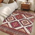 thumbnail image 6 of Red Orange Boho Living Room Rug 4x6 Washable Area Rug for Bedroom, Non-Slip Dining Room Rugs Geometric Tribal Southwestern Indoor Carpet for Kitchen Entryway Office Nursery Laundry, 6 of 9