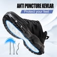 thumbnail image 3 of SKIUHS Women’s Steel Toe Work Shoes, Puncture Resistant Lightweight Safety Sneakers, Breathable Lace-Up Non Slip Work Shoes, All Black, 3 of 7