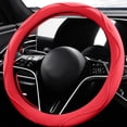 thumbnail image 2 of 15 in Leather Car Steering Wheel Cover with Anti-Slip Lining,Universal Auto Microfiber Protector, Car Accessories for Most Cars, SUVs (Red), 2 of 6