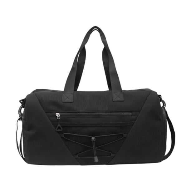 Bolsa de gimnasia Sports de fitness mochila con compartimento de zapato con cremallera resistente Bolsa de semanario portátil para entrenamiento Negro