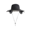 thumbnail image 3 of FEOLGEHLY Solar Fan Hat, UV Protection Sun Hat with Cooling Fan, Solar & USB Charging Breathable Fisherman Hat Wide Brim Neck Flap Waterproof for Fishing Hiking Gardening Outdoor, Black, 3 of 7