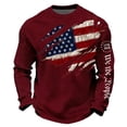 thumbnail image 3 of Havenx 250th Anniversary Usa Shirt for Men Waffle Fabric Crew Neck Shirts Long Sleeve American Flag Design T-Shirts 250 Years Of Freedom Cross Patriotic Tops,Wine 5XL, 3 of 3