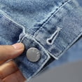 thumbnail image 6 of TSHXS Girls Zip Up Hoodie Little Girls Lace Bow Back Washed Denim Jacket Lapel Button Front Spring Autumn Casual Jean Coat(6-7 Years,Pink), 6 of 9