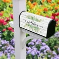 thumbnail image 3 of Spring Welcome Mailbox Covers Magnetic Standard Size 21" X 18" Summer Floral Butterflies Welcome Mailbox Wraps Post Letter Box Cover for Garden Yard Home Decor Outdoor Decorations (Leaf, 21" x 18"), 3 of 6