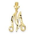 thumbnail image 1 of Diamond2Deal 10K Yellow Gold Grooved Letter M Initial Pendant for Women, 1 of 5