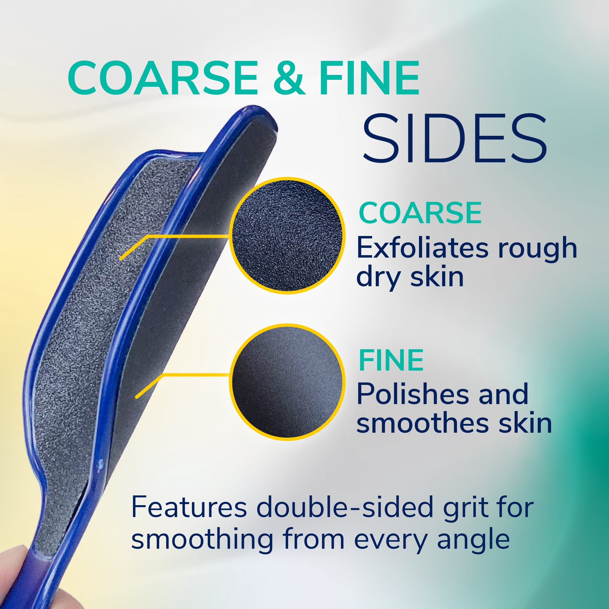 (4 pack) Dr. Scholl's Curved Heel Buffer Foot File Callus Remover for Smooth Feet