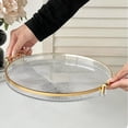 thumbnail image 4 of Modern Round Acrylic Tray with Gold Handles, 11 Inch Diameter, 4 of 5