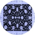 thumbnail image 1 of Ahgly Company Indoor Round Oriental Blue Traditional Area Rugs, 5' Round, 1 of 4
