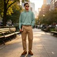 thumbnail image 2 of Long Sleeve Polo Shirt for Men Turn Down Collar Heavyweight Knit Polo Slim Fit Casual Shirts Soft Fabric, 2 of 6
