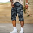 thumbnail image 2 of Uwinwear Men's camouflage Cargo Shorts Summer Athletic Outdoor Short Pants Fashion Print Drawstring Casual Shorts with Multi-pocket,Gray,XXL, 2 of 6