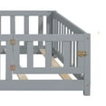 thumbnail image 3 of Noble House Full-Size Montessori Floor Platform Bed, Solid Wood Floor Beds with Fence & Door, Toddler-Safe, Grey, 3 of 9