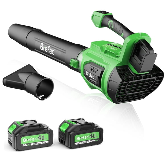 40V Leaf Blower 700CFM 180MPH, Brushless Motor with 2 X 4.0Ah Batteries and Fast Charger